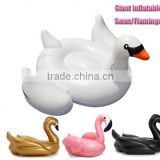 2016 Fashion Swan Swimming Float Giant Pink Flamingo Vinyl Pool Float Inflatable Novelty Water Inner Tube Swimming Ring