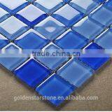 Sea Blue Crystal Glass Mosaic Tile With Good Quality thumbnail-1