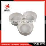 Porcelain Snack Bowl Microwave Safe 3 Section Bowl thumbnail-1