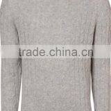 Wholesale Men High Neck Cable 100% Cashmere Sweater