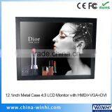 HD Multimedia Interface Dvi Input 4:3 Display Lcd Digital Display Mini Monitor 12" Lcd Monitor Vga