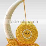 Beautiful Gilded Bronze French Bell Pendulum Desk Clock, Black Marble Desk Clock thumbnail-6