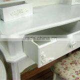 Hand Painted Apartment Bedroom Dressers Modern White Color Dresser With Stool Princess Makeup Table K/D Dresser Package 90*38*1 thumbnail-3