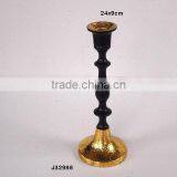 Two Tone Black and Gold Candle Holder in Made in Cast Aluminium thumbnail-1