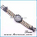 Multifunctional Custom Logo Whistle Firestarter Buckle 550 Paracord Survival Watch thumbnail-2