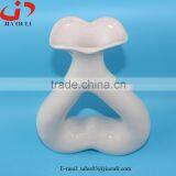 Valentines' Day Favor Heart Shape Ceramic Vase White Glazed thumbnail-3