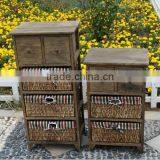 Europe Regional and Antique Feature Rattan and Wooden Cabinet With 4-6 Willow Drawers and Liner thumbnail-1
