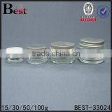 15/30/50/100g Clear Glass Cream Jar Round Shape Glass Jar for Face Cream thumbnail-1