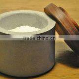Round Concrete Jar With Wooden Lid thumbnail-1