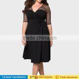 Elegant Plus Size Sexy Cocktail Party Knee Length Fashionable Dress Designs for Fat Women Wear Xxx Large Dress thumbnail-2