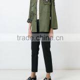 100% Cotton Women Military Olive Green Jacket Customized thumbnail-3