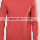 Custom Pouch Pockets With Hood Grey Men's 96% Cotton 4% Elastane Casual Longline Cut Tight Slim Fit Breathable Pullover Hoodies thumbnail-3