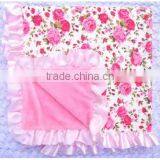 Cotton & Velvet With Stain Ruffle Baby Blankets Soft and Warm Blankets thumbnail-1