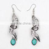 Zm53244a Vintage and Classical Green Color Diamond Drop Style Silver Earrings thumbnail-4