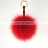 Myfur Hot Sale 2016 Fox Fur Keyring Ball PomPom Cell Phone Car Keychain Pendant Handbag Charm Key thumbnail-2