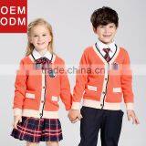 Children School Uniform Sweaters Cardigan With Chest Logos Customized thumbnail-3