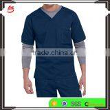 High Quality Solid Colored Men Denim Scrubs Top for Hospital Wearing thumbnail-1