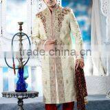 Cream Banarasi Royal Look Sherwanis thumbnail-1