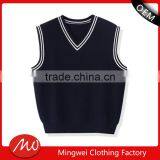 Cool Junior Uniform V Neck Sleeveless Sweater Men Vest Cotton With Two Colors thumbnail-1
