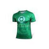 Dyed Green Rash Guard Shirts With Polyester / Spandex Material