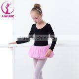 Ballet Tutu Dress Pink Cotton Dance Performance Wear Tulle Skirted Ballet Leotard Dress