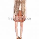 YRFUR YR014 Natural Brown Basic Model Apparel Top Quality Real Rabbit Knitted Fur Vest thumbnail-3