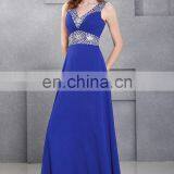 Grace Karin Womens Sleeveless Beaded Blue Party Gowns Chiffon Long Evening Dress CL4410 thumbnail-5
