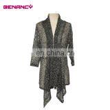 Old Lady Mesh Three Quarter Sleeve Plus Size Cardigan Normal Wear