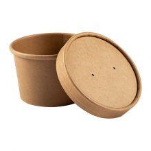 Souper Food Container 8oz Kraft- Kraft Takeaway Soup Pot- Brown Soup Containers With Lids thumbnail-1