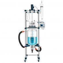 Borosilicate Glass Reaction Vessel Pharmaceutical Mixing 50Liter Double Layer Jacketed Glass Reactor thumbnail-1