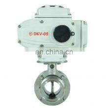 DKV DN15 DN50 Food Grade Thread Connection SS304 316 12V 24V DC 220V AC Electric Actuator Sanitary Butterfly Valve thumbnail-4