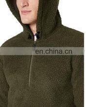 Wholesales Custom Outdoor 1/4 Zip Sweatshirt Cozy Sherpa Hoodies Top for Men thumbnail-3