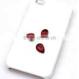 mobile phone case accessories 14X10mm Teardrop red rhinestone DIY decoration