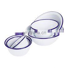 2021 Advertising Custom White Decorative 5pcs Printed Enamel Popcorn Serving Bowls for Sale