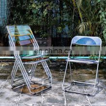 Hot Selling Ins Style Across The Network Transparent Folding Crystal Chairs For Wedding