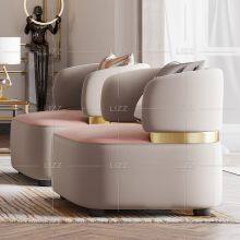 Luxury Modern Furniture Velvet Fabric Living Room Sofa With Ottoman thumbnail-5