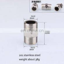 Super Whole Male Female Ttraight Nipple Stainless Steel 201 Threaded T Pipe Fitting thumbnail-5