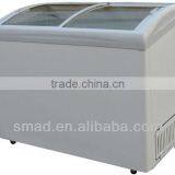 Double Curved Glass Door Ice Cream Chest Freezer