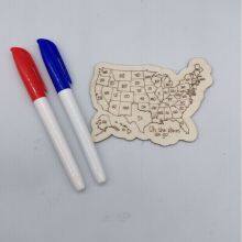 USA Map Wooden 3D thumbnail-3