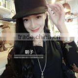 Outdoor Riding Hunting Vintage London Letter M Applique Women Wool Felt Equestrian Cap thumbnail-3