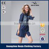 Wholesale Fashion Girl New Model Woman Summer Blue Denim Dress for Ladies thumbnail-4