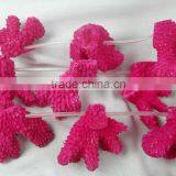 Dyed in Rose Red Coral Natural Pendant Gemstone thumbnail-1