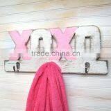 Antique living room decorative wall wooden letter hook