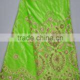 V124-1 Lemon Embroidered Velvet Lace With Sequins thumbnail-1