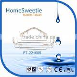 Stainless Steel L Shape Bathroom Corner Wall Shelf for Hotel and Home Made in Taiwan thumbnail-3