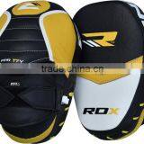 RDX Leather Focus Pads Hook and Jab Boxing Kick Curved MMA Bag Mitts Training FL thumbnail-1