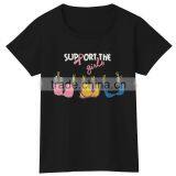 OEM Service Custom Tshirt 100% Cotton Casual Fashion Black t Shirt for Women Girls thumbnail-2