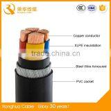 Low Voltage PVC Insulation SWA PVC Covered 4 Core Underground Power Cable thumbnail-1