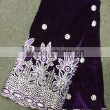 High Quality Velvet Evening Dresses With Lace Pictures African Velvet Lace Fabric thumbnail-5