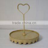 8008219- Antique Yellow Heart Handed Stick Metal Holder